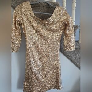 Forever 21 Gold Sequin Mini Dress